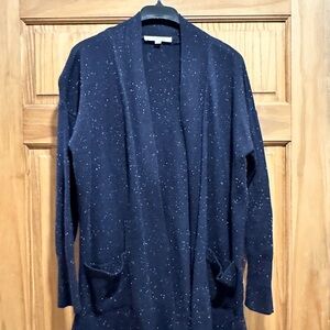 LOFT Navy Blue Speckled Cardigan